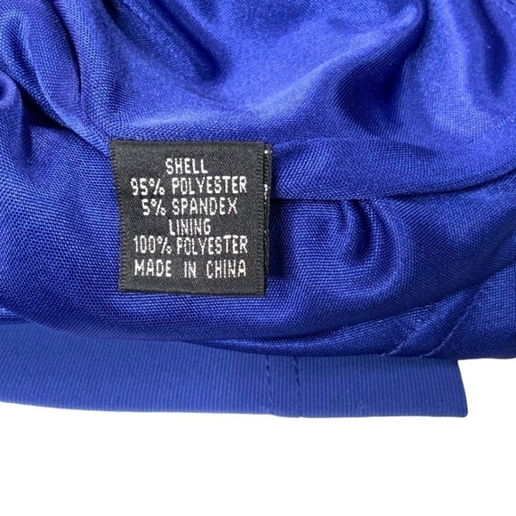 ADRIANNA PAPELL Cobalt Blue Stretch & Draped Special Occasion Dress Size 6 - Picture 10 of 11